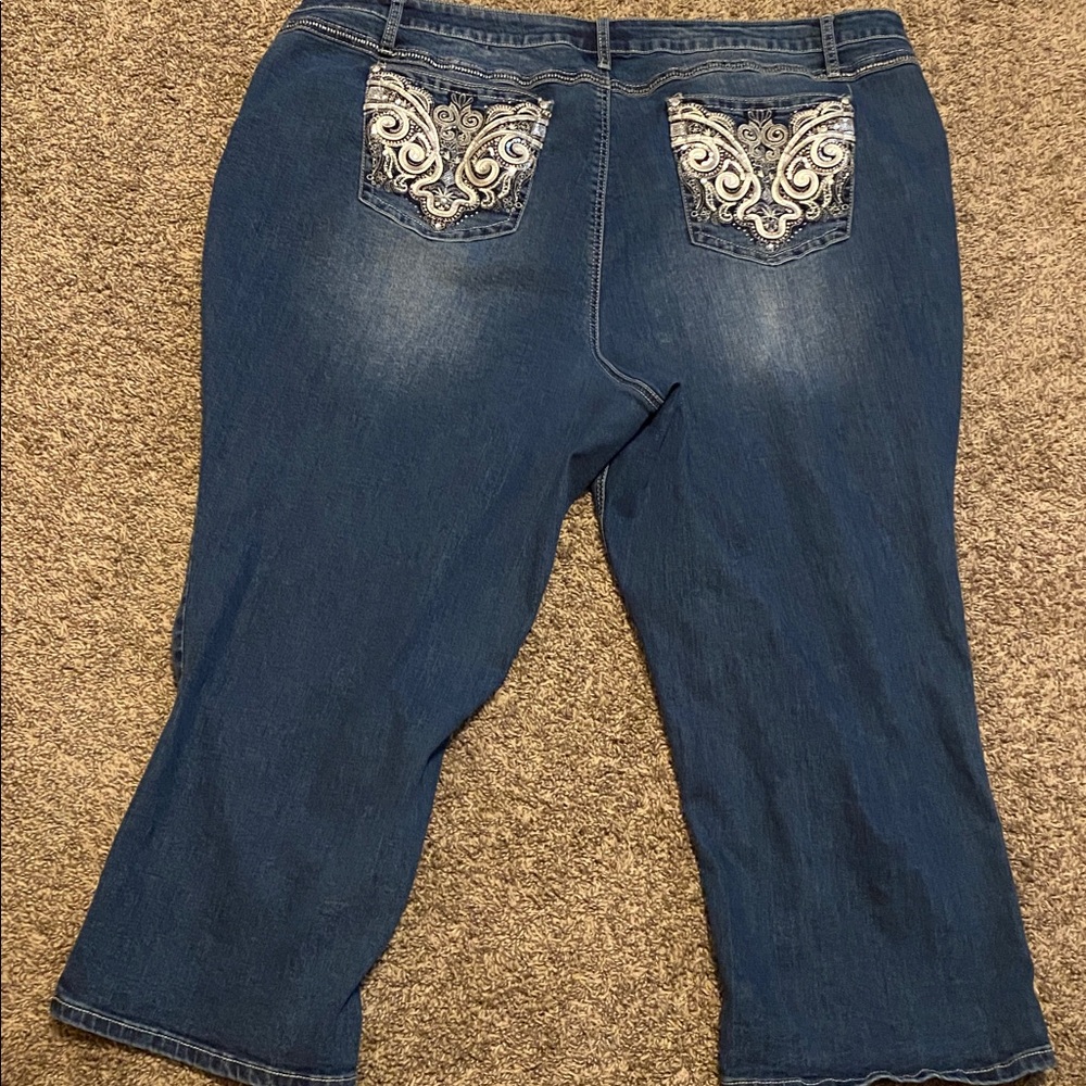 Cato 1946 Denim Embellished Cropped Jeans 28W - Picture 9 of 10